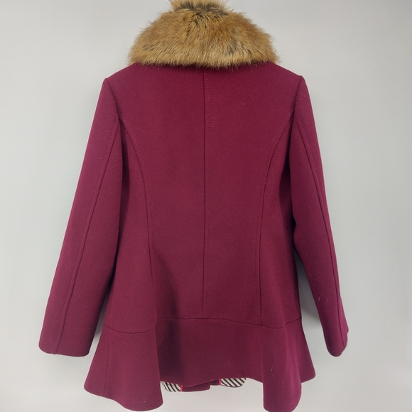 Kate Spade Wool Coat Size 6 purple fur collar coat Seen on Riverdale - Picture 6 of 9
